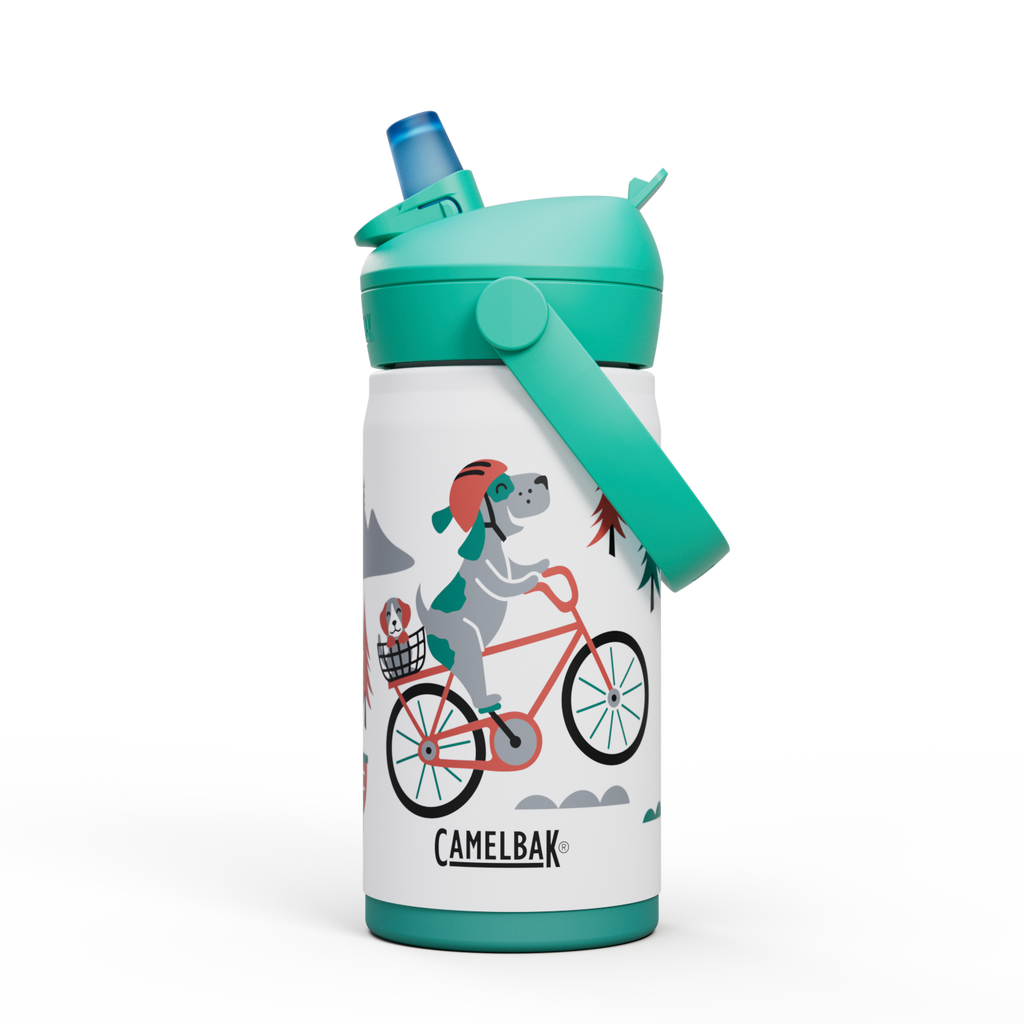 Thrive Flip Straw Kids VSS 12oz, Biking Dogs