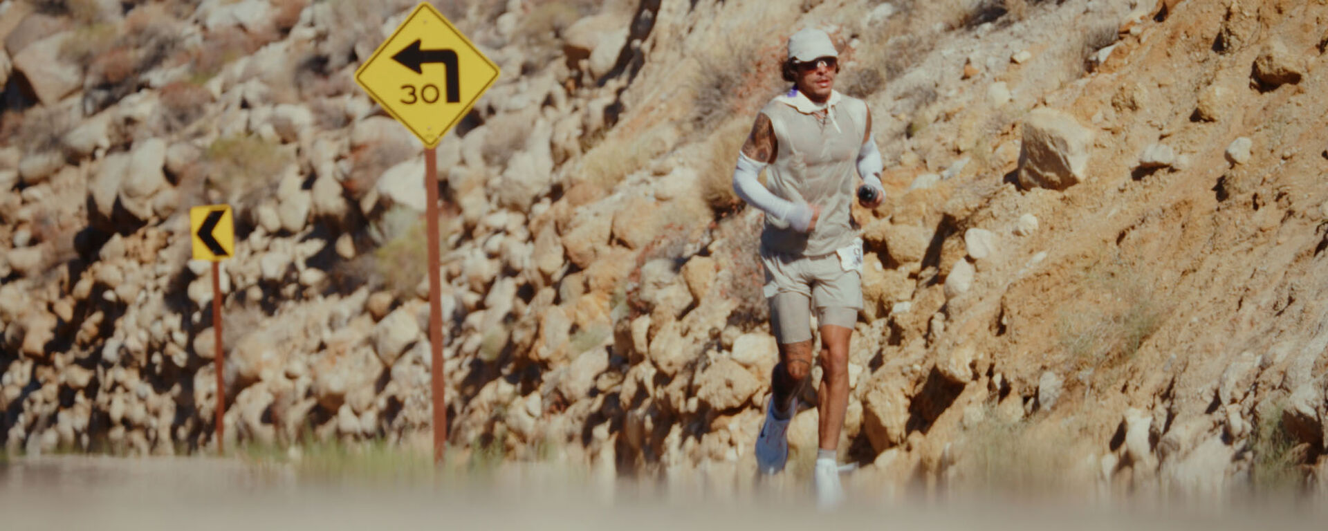 Runner crossing the Badwater 135 finish line